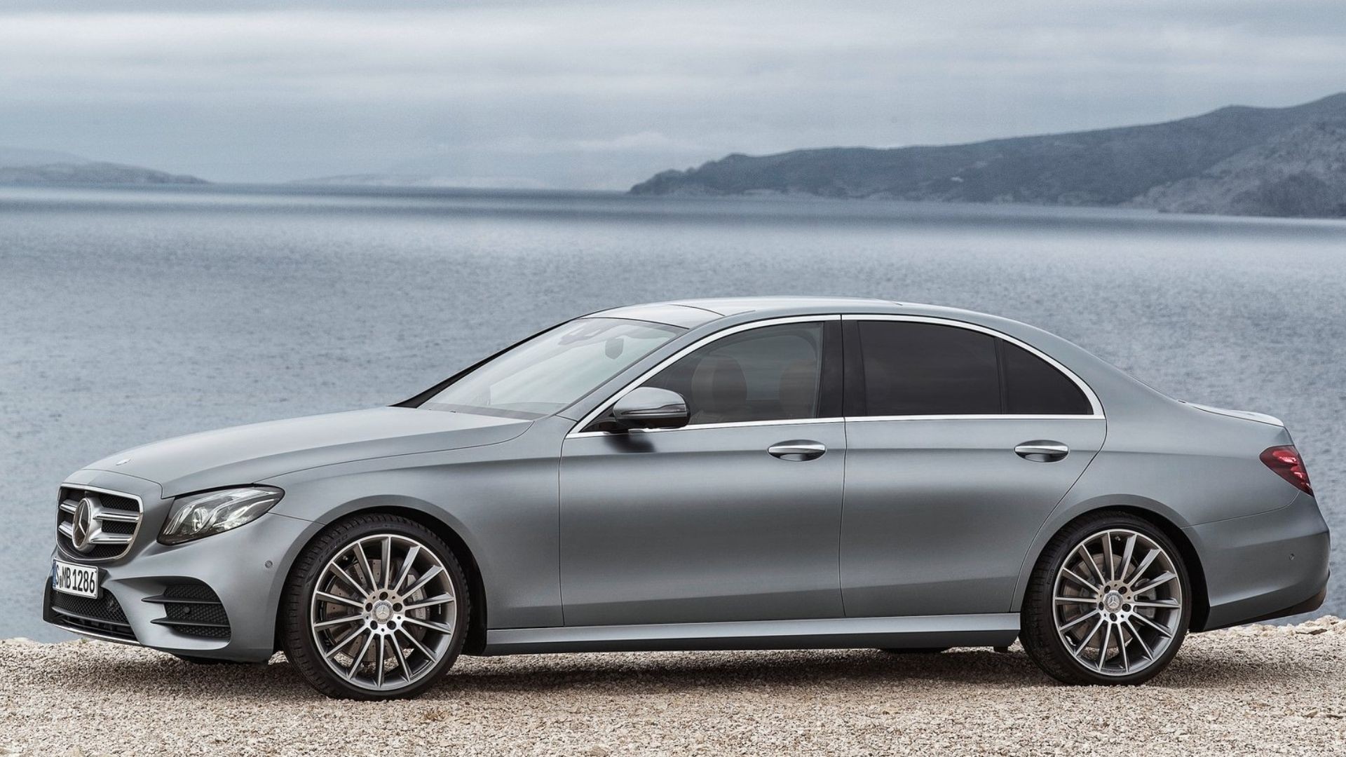 Grey 2017 Mercedes-Benz E-Class side view