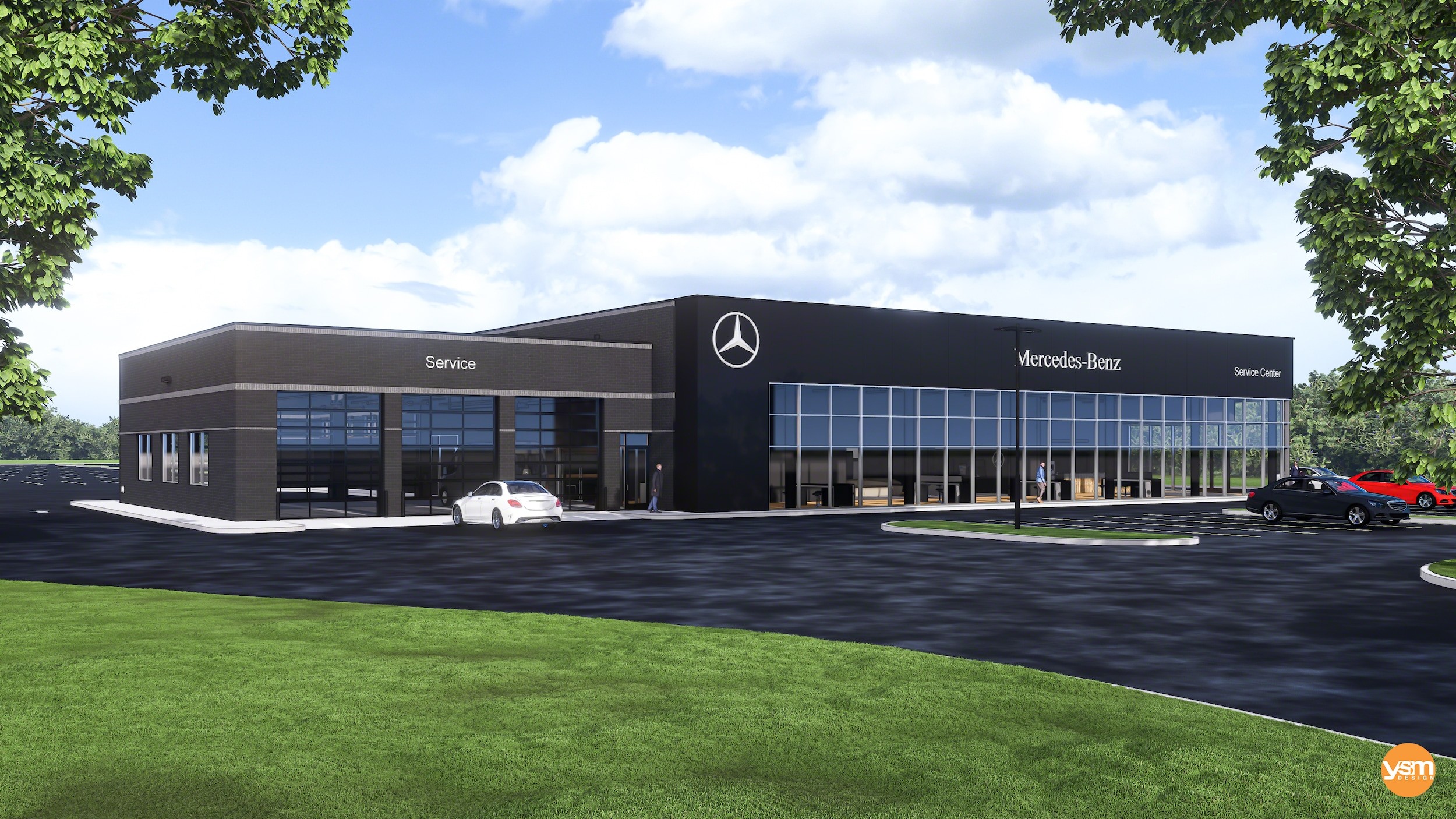 Mercedes-Benz of Atlanta South Service Center Exterior, showcasing modern facilities for Benz service in South Atlanta