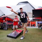 The Home Depot Backyard, an 11-acre greenspace outside Mercedes-Benz Stadium, is prime tailgating land for Falcons fans.